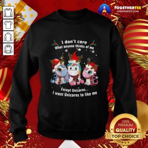 Pretty Unicorn Reindeer I Don’t Care What Anyone Thinks Of Me Except Unicorns Merry Christmas Sweatshirt - Design By Togethertee.com