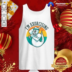 Cute I'm Exorcising Gym Ghost Weight Lifting Scream Tank Top - Design By Togethertee.com