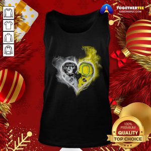 Original Oakland Raiders Vs Oregon Ducks Skull Love Tank Top - Design By Togethertee.com