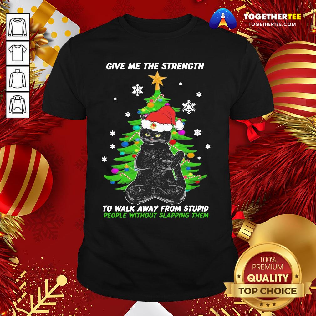 top-back-cat-santa-give-me-the-strength-shirt Top Back Cat Santa Give Me The Strength To Walk Away From Stupid People Without Slapping Them Christmas Shirt - Design By Teeshirtbear.com