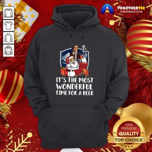 Top Santa Claus Drinking Samuel Adams Boston Brewery It’s The Most Wonderful Time For A Beer Hoodie - Design By Togethertee.com