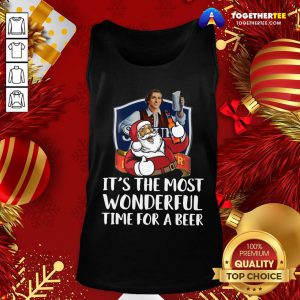 Top Santa Claus Drinking Samuel Adams Boston Brewery It’s The Most Wonderful Time For A Beer Tank Top - Design By Togethertee.com