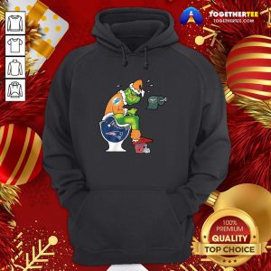 Top The Grinch Miami Dolphins Shit On Toilet New England Patriots And Other Teams Christmas Hoodie - Design By Togethertee.com