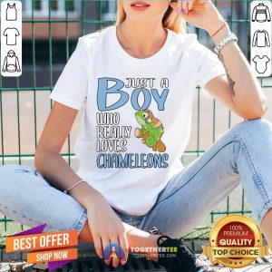 Colorful Just A Boy Who Really Loves Chameleons V-neck - Design By Togethertee.com