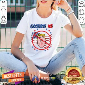 Grateful Byedon Goodbye 45 Trump American Flag V-neck - Design By Togethertee.com