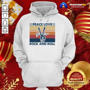 Peace Love Rock And Roll Vintage Hoodie - Design By Togethertee.com