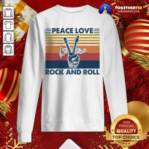 Peace Love Rock And Roll Vintage Sweatshirt - Design By Togethertee.com