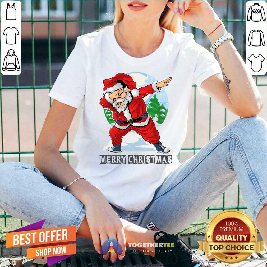 Santa Claus Dabbing Dance Cute V-neck - Design By Togethertee.com Santa Claus Dabbing Dance Cute V-neck - Design By Togethertee.com