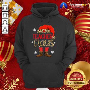 Teacher Claus Leopard Merry Christmas Hoodie - Design By Togethertee.com