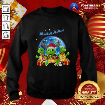 Three Turtle Santa Reindeer Merry Christmas Sweatshirt - Design By Togethertee.com Three Turtle Santa Reindeer Merry Christmas Sweatshirt - Design By Togethertee.com