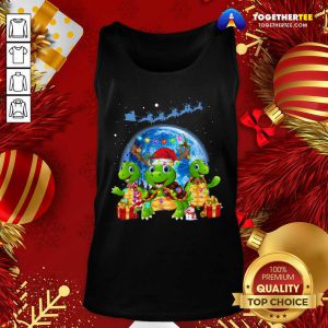 Three Turtle Santa Reindeer Merry Christmas Tank Top - Design By Togethertee.com