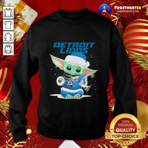 Baby Yoda Play Rugby Detroit Lions Merry Christmas Sweatshirt - Design By Togethertee.com