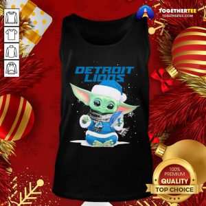 Baby Yoda Play Rugby Detroit Lions Merry Christmas Tank Top - Design By Togethertee.com
