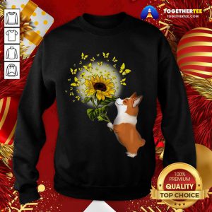 Corgi Butterfly Sunflower Sweatshirt - Design By Togethertee.com