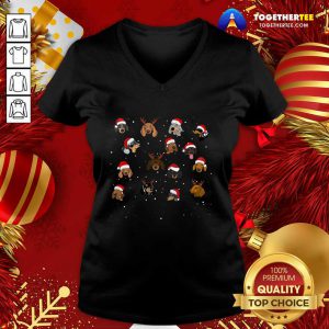 Dogs Santa Merry Christmas V-neck - Design By Togethertee.com