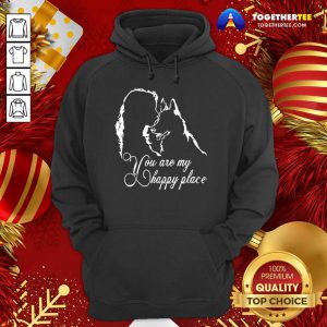 Girl Kiss German Shepherd You Are My Happy Place Hoodie - Design By Togethertee.com