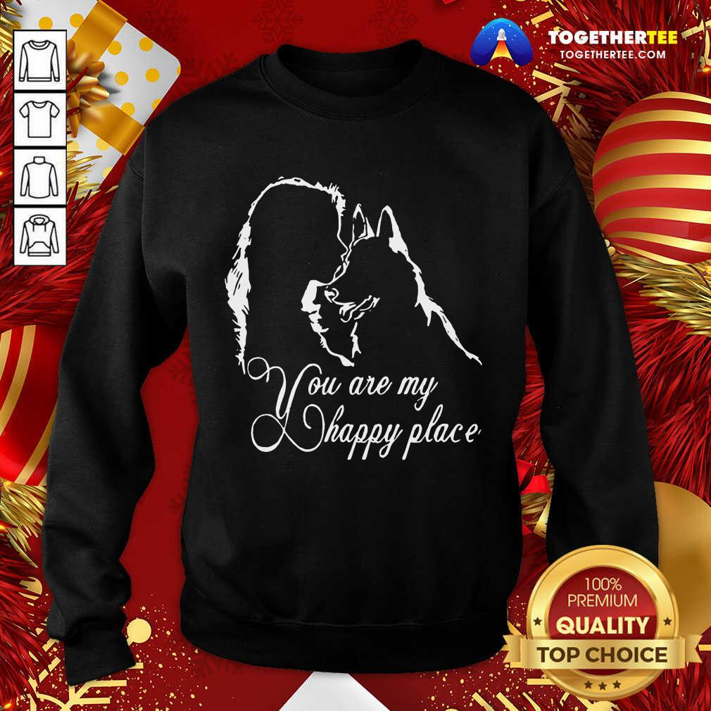 Girl Kiss German Shepherd You Are My Happy Place Sweatshirt - Design By Togethertee.com Girl Kiss German Shepherd You Are My Happy Place Sweatshirt - Design By Togethertee.com
