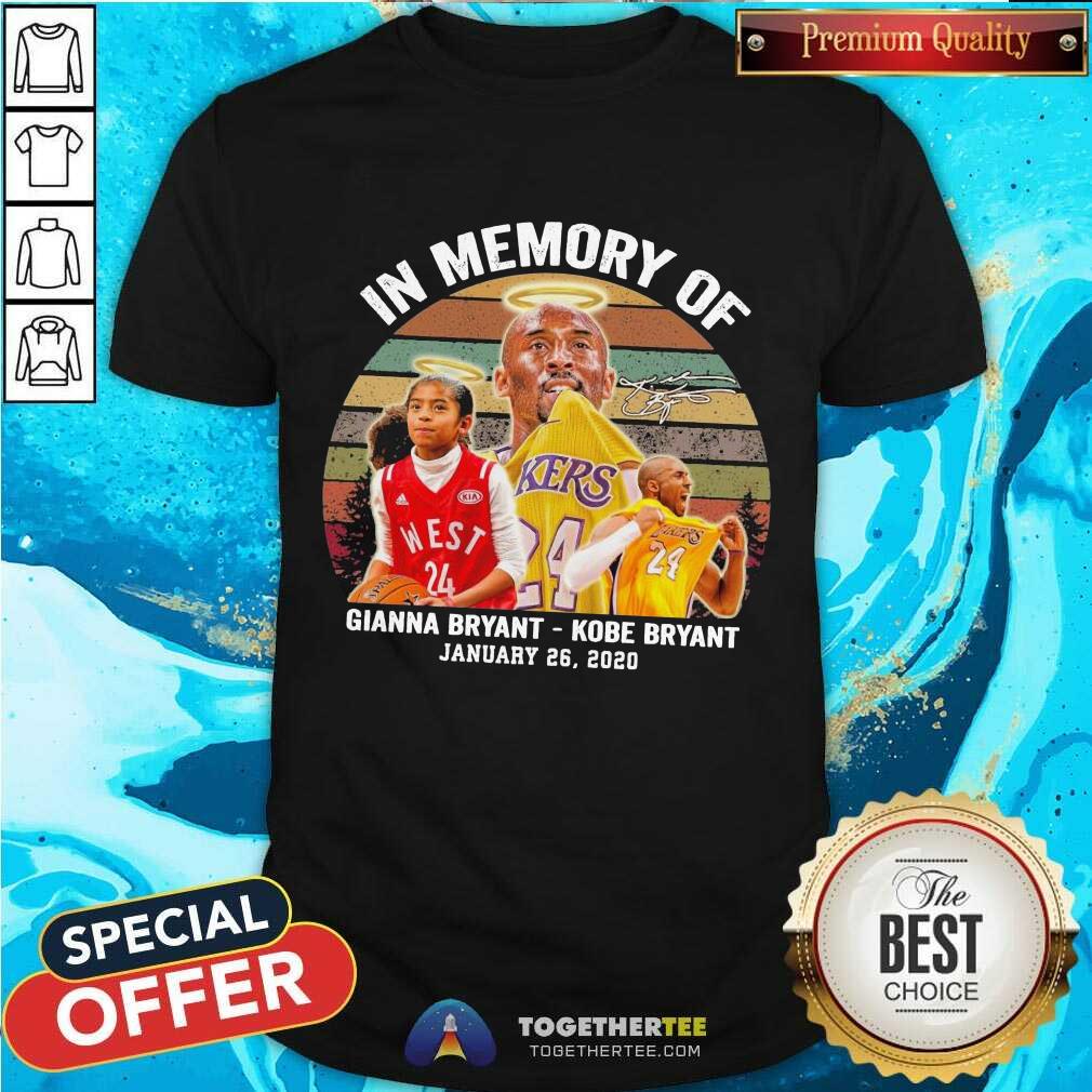 Cute In Memory Of Gianna Bryant Kobe Bryant January 26 2020 Vintage Shirt In Memory Of Gianna Bryant Kobe Bryant January 26 2020 Vintage Shirt - Design By Togethertee.com