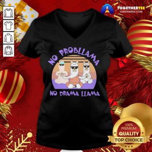 Llama Yoga No Prob Llama No Drama Llama Vintage ShirtCute Llama Yoga No Prob Llama No Drama Llama Vintage V-neck - Design By Togethertee.com