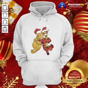 Pooh And Tiger Hat Santa Happy Merry Christmas Hoodie - Design By Togethertee.com