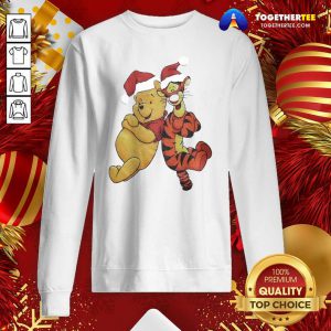 Pooh And Tiger Hat Santa Happy Merry Christmas Sweatshirt - Design By Togethertee.com