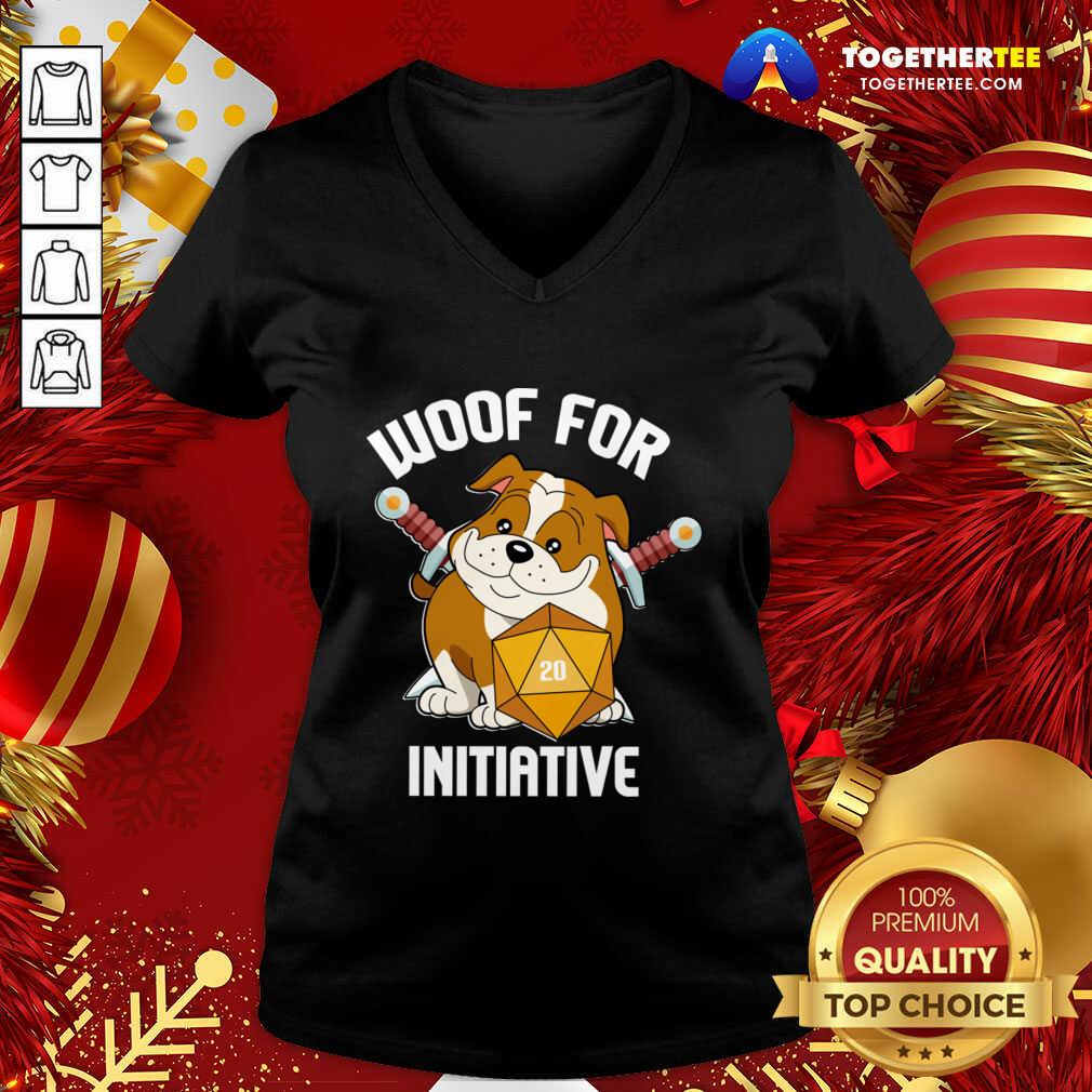 Woof For Initiative Bulldog D20 V-neck - Design By Togethertee.com Woof For Initiative Bulldog D20 V-neck - Design By Togethertee.com