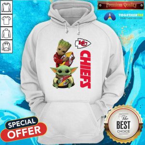 Baby Yoda And Baby Groot Hug Football Kansas City Chiefs Hoodie - Design By Togethertee.com