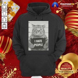 I Hate People Cat Mug Shot Hoodie - Design By Togethertee.com
