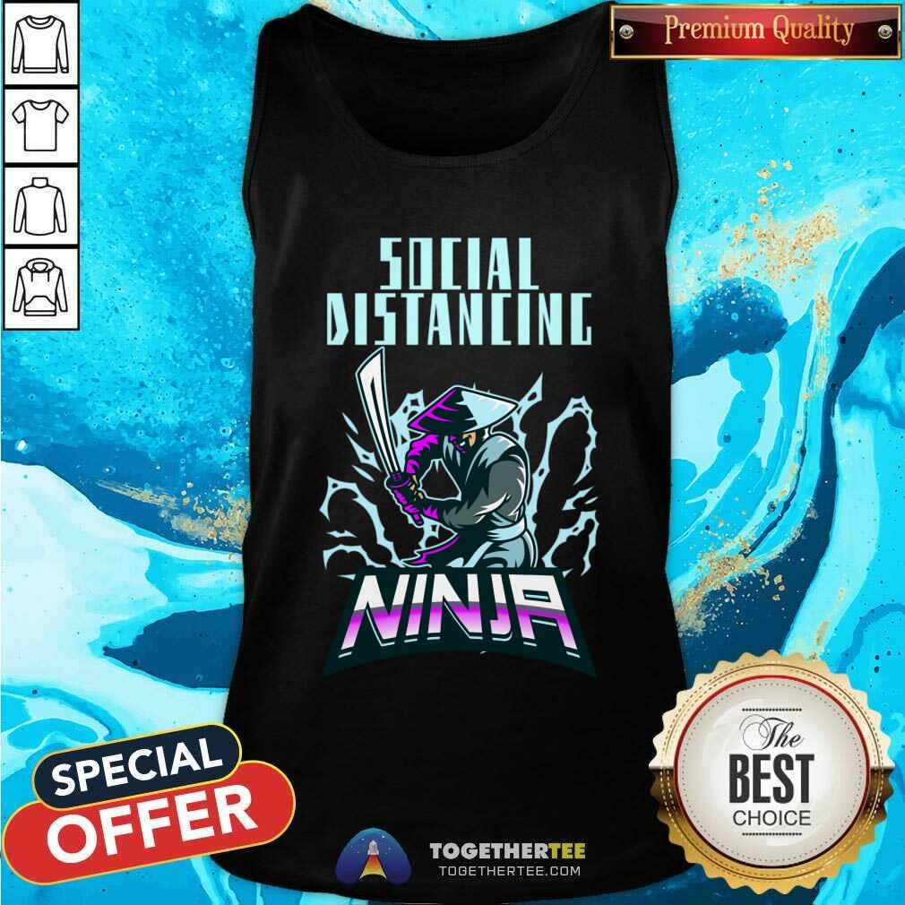 Social Distancing Ninja Design Tank Top - Design By Togethertee.com Social Distancing Ninja Design Tank Top - Design By Togethertee.com
