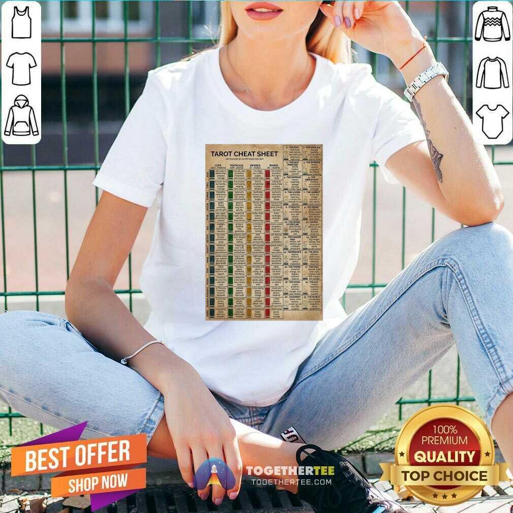 Tarot Cheat Sheet V-neck - Design By Togethertee.com Tarot Cheat Sheet V-neck - Design By Togethertee.com