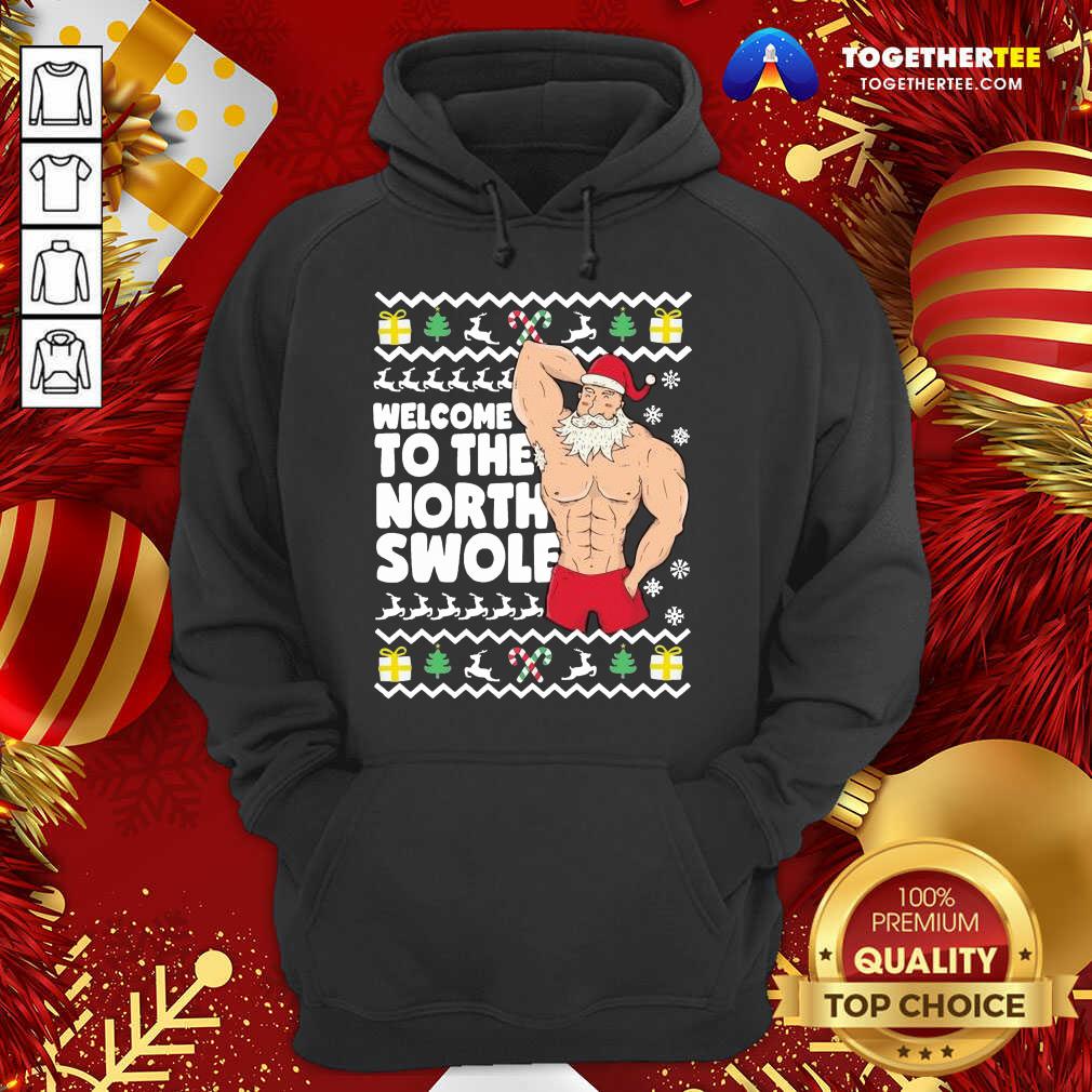 Welcome To The North Swole Hunk Santa Christmas Hoodie - Design By Togethertee.com Welcome To The North Swole Hunk Santa Christmas Hoodie - Design By Togethertee.com