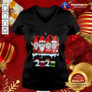 Merry Christmas Gnomes Wear Mask 2020 Quarantine Xmas V-neck - Design By Togethertee.com
