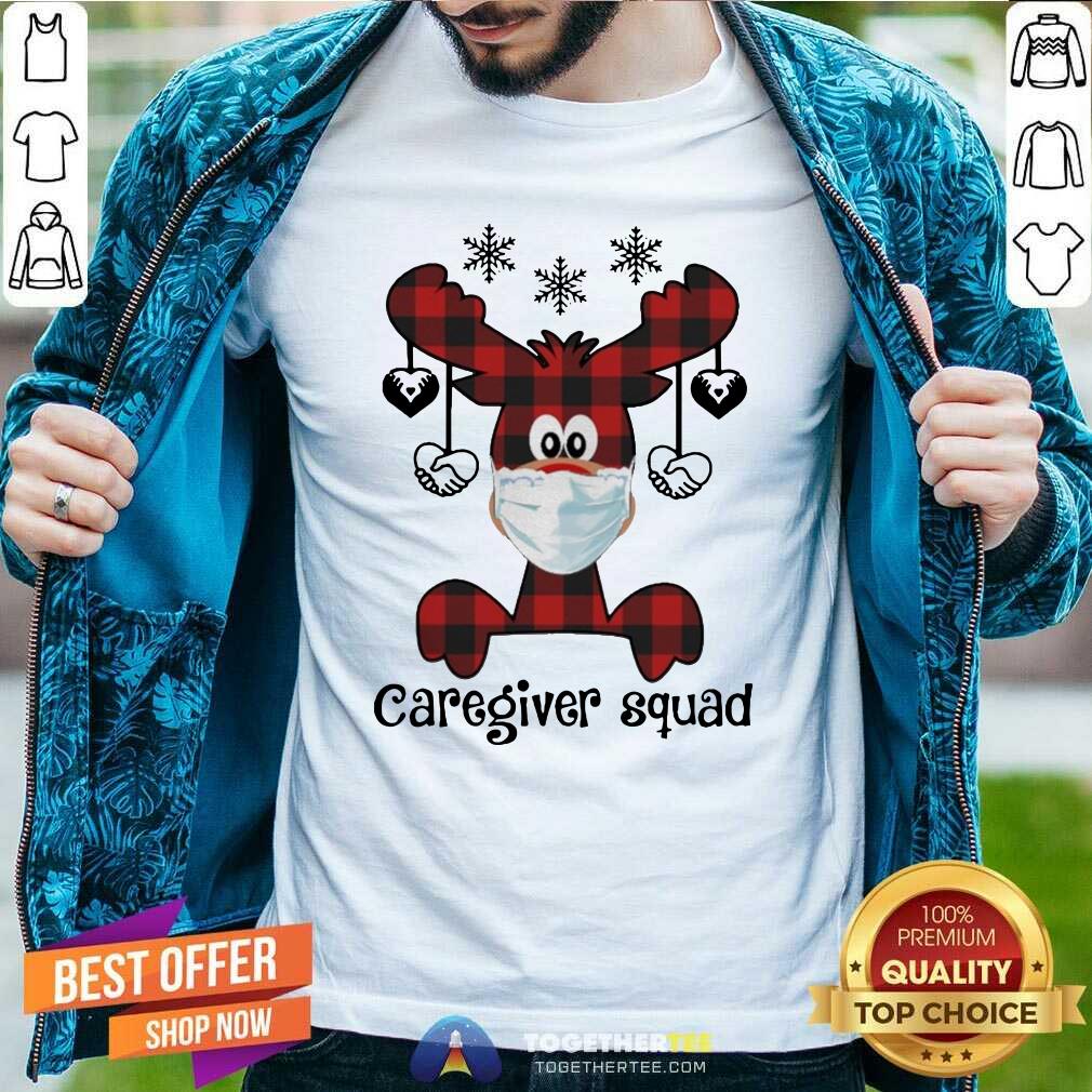 Good Reindeer Face Mask Caregiver Squad Christmas Shirt Reindeer Face Mask Caregiver Squad Christmas Shirt - Design By Togethertee.com