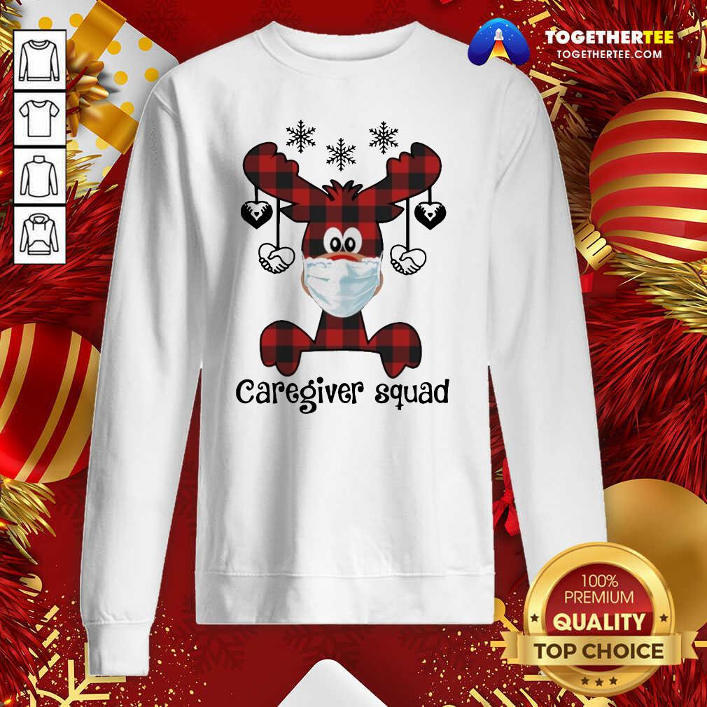 Good Reindeer Face Mask Caregiver Squad Christmas Shirt Reindeer Face Mask Caregiver Squad Christmas Sweatshirt - Design By Togethertee.com