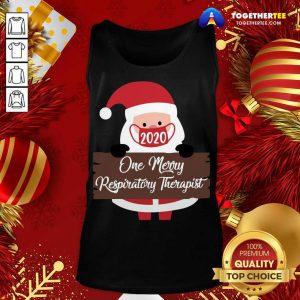 Santa Claus Face Mask 2020 One Merry Respiratory Therapist Christmas Tank Top - Design By Togethertee.com