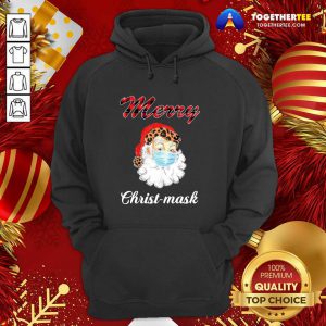 Santa Claus Face Mask Merry Christmas 2020 Hoodie - Design By Togethertee.com