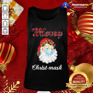 Santa Claus Face Mask Merry Christmas 2020 Tank Top - Design By Togethertee.com