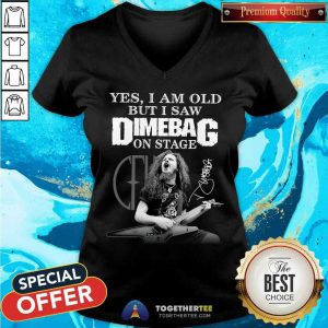 Yes I Am Old But I Saw Dimebag On Stage Signature V-neck - Design By Togethertee.com