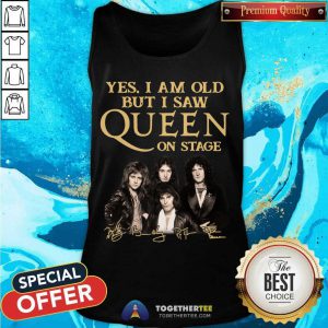 Yes I Am Old But I Saw Queen On Stage Signatures Tank Top - Design By Togethertee.com