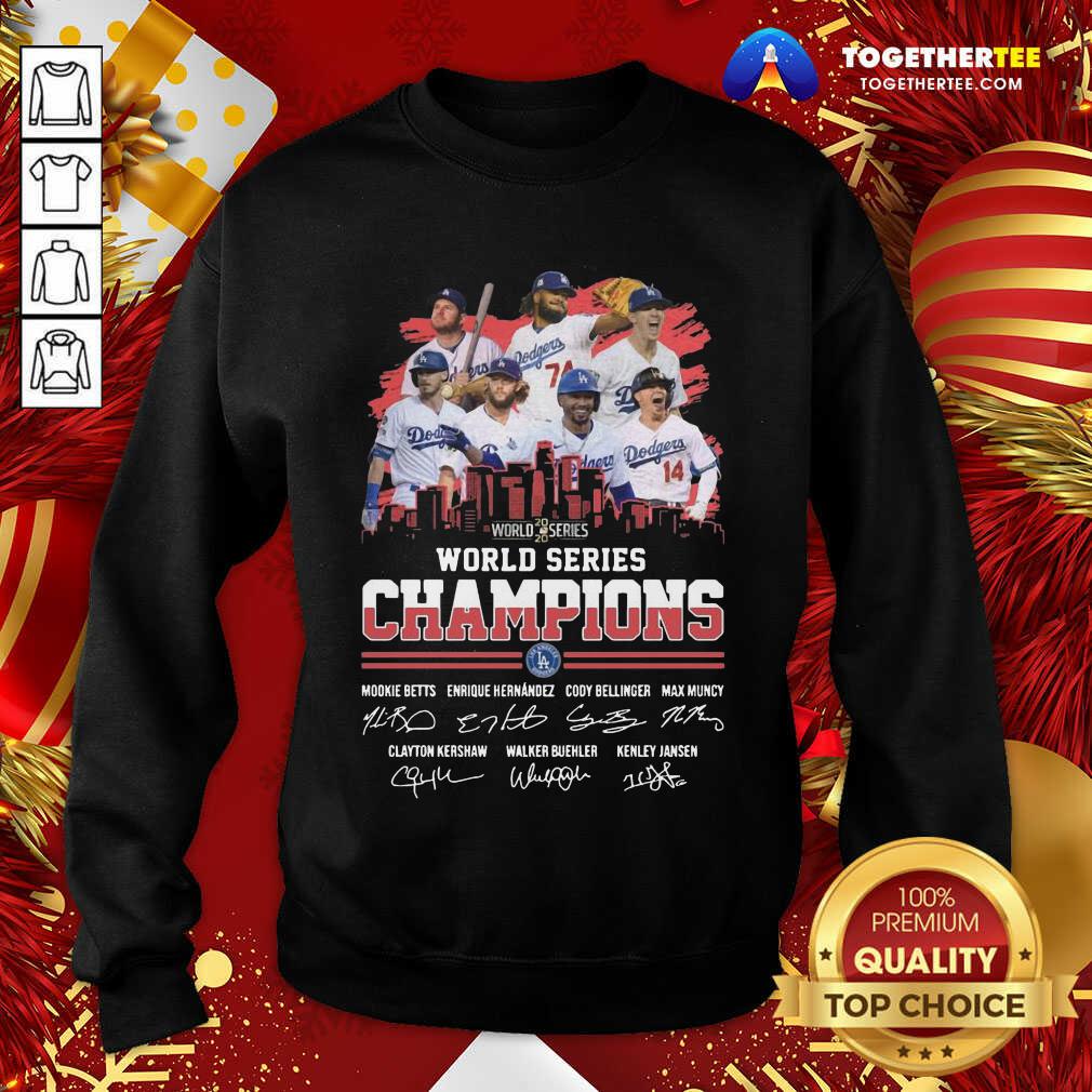 Los Angeles Dodgers 2020 World Series Champions Signatures Sweatshirt - Design By Togethertee.com Los Angeles Dodgers 2020 World Series Champions Signatures Sweatshirt - Design By Togethertee.com
