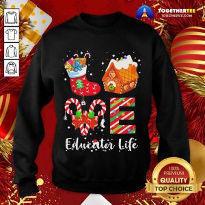 Love Socks House Educator Life Merry Christmas Sweatshirt - Design By Togethertee.com