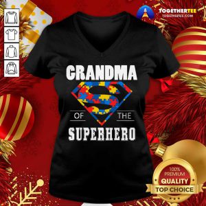Autism Superman Grandma Of The Superhero V-neck - Design By Togethertee.com