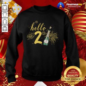 Hello 2021 Champagne Bottle Fireworks New Years Party Sweatshirt - Design By Togethertee.com