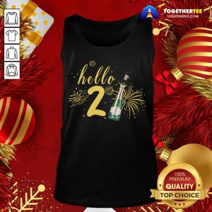 Hello 2021 Champagne Bottle Fireworks New Years Party Tank Top - Design By Togethertee.com