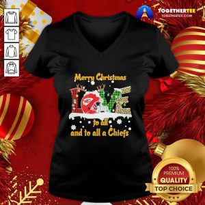 Love Merry Christmas To All And To All A Kansas City Chiefs V-neck - Design By Togethertee.com
