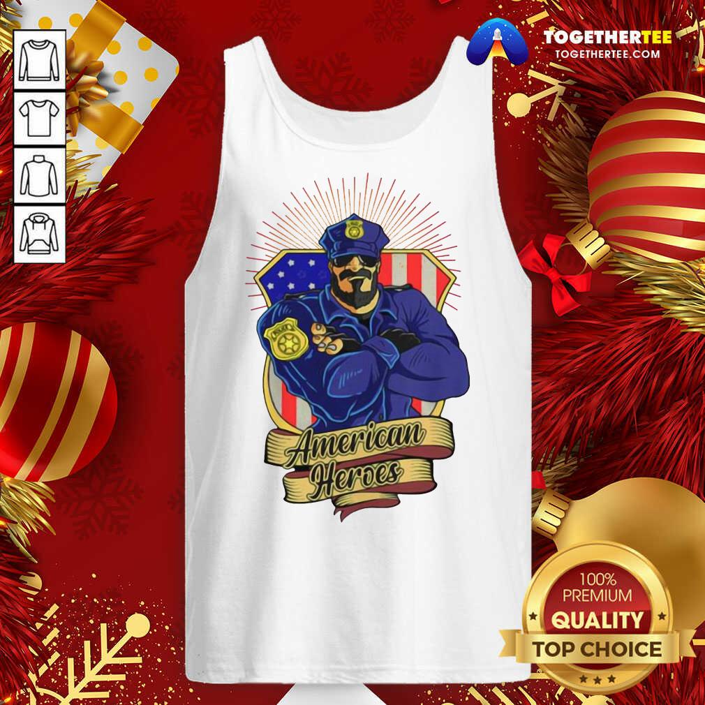 Police Man Ameican Heroes Us Flag Tank Top - Design By Togethertee.com Police Man Ameican Heroes Us Flag Tank Top - Design By Togethertee.com