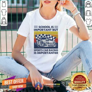 School Is Important But Sports Car Racing Is Importanter Vintage V-neck - Design By Togethertee.com