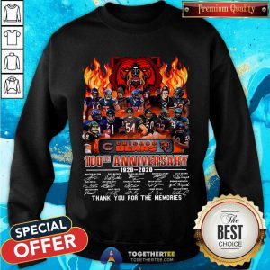 Chicago Bears 100th Anniversary 1920 2020 Signatures Thank You For The Memories Sweatshirt - Design By Togethertee.com