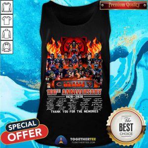 Chicago Bears 100th Anniversary 1920 2020 Signatures Thank You For The Memories Tank Top - Design By Togethertee.com