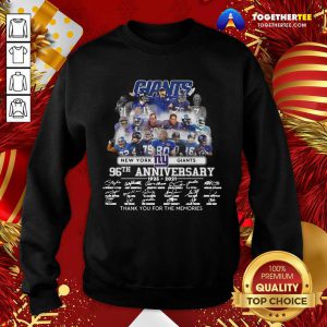 New York Giant 96th Anniversary 1925 2021 Thank You For The Memories Signatures Sweatshirt - Design By Togethertee.com